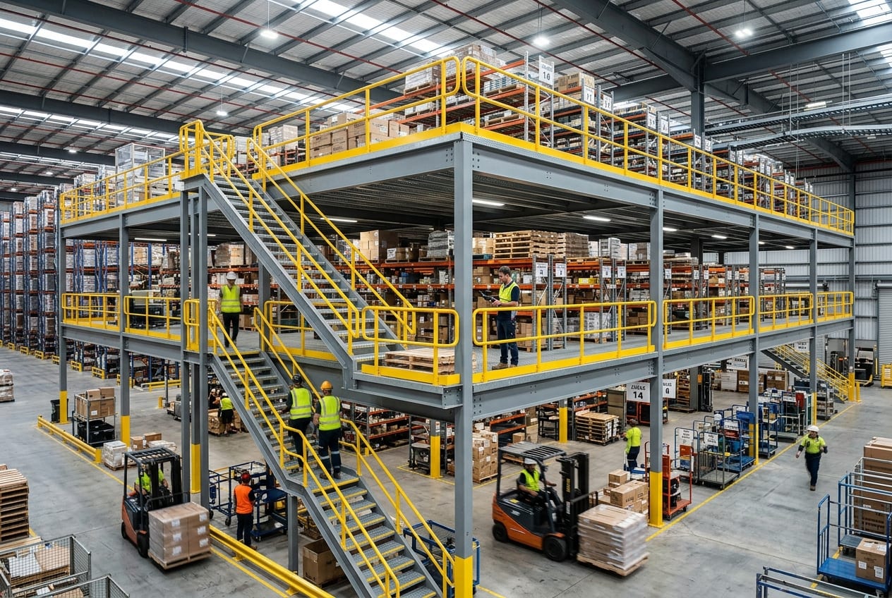 Tri-Tier E-Commerce Mezzanine Fulfillment